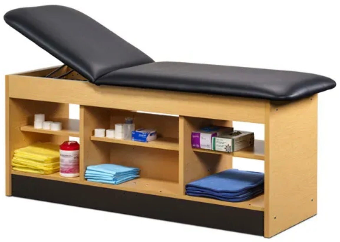 Clinton Industries - 98022-38 Cabinet Treatment Table w/ Adjustable Backrest & 6 Shelves. 78"L x 30"W - product image 1