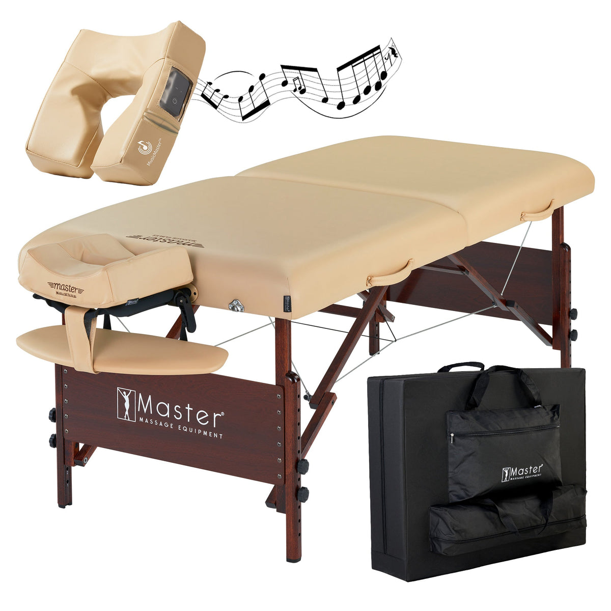 Master Massage - 30" DEL RAY™ Portable Massage Table Package with 3" Thick Cushion of Foam for Ultimate Comfort! (Sand Color)