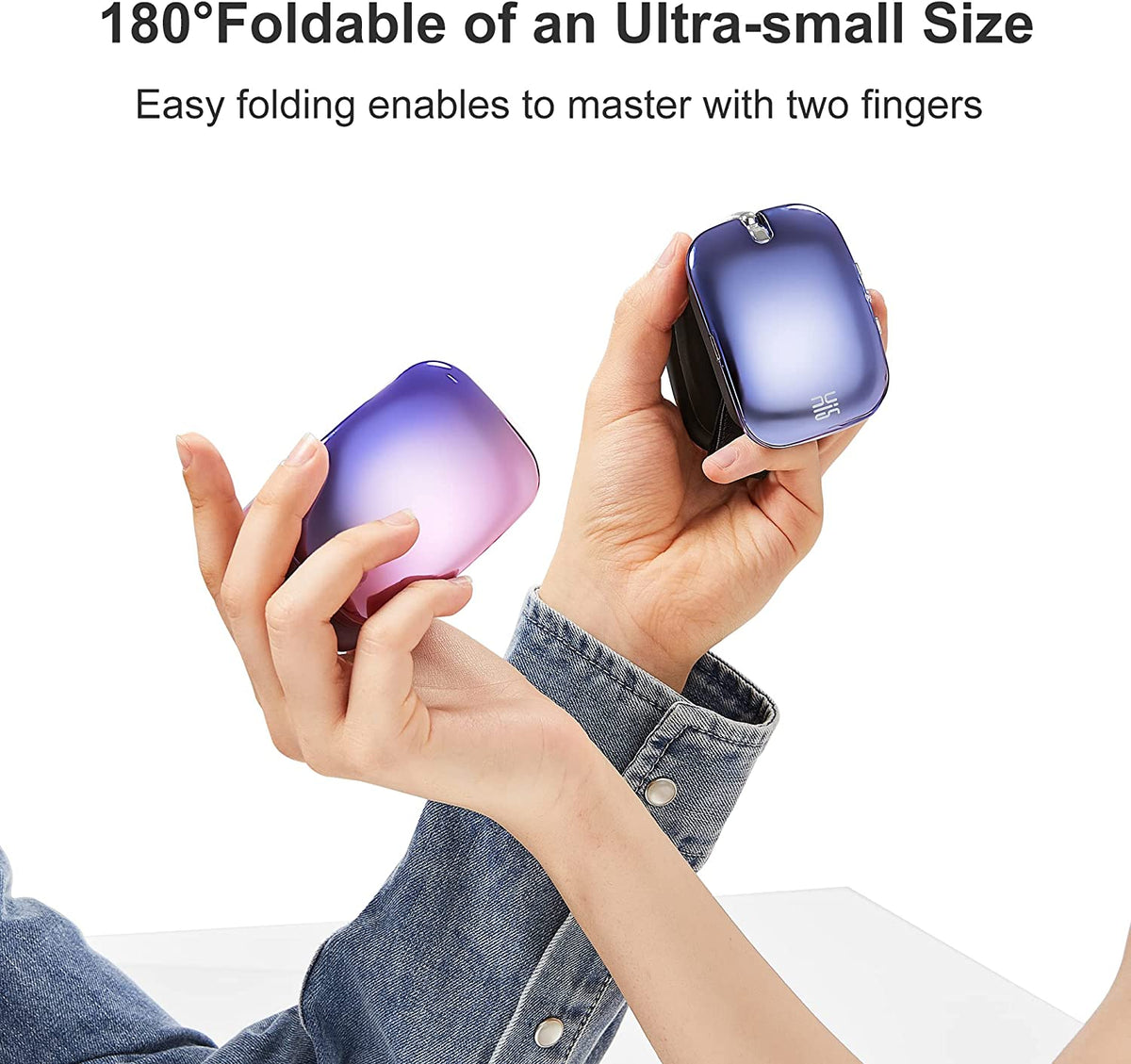 Master Massage - E10 Lightweight Foldable Eye Massager with Heat and Vibration, 112g Portable Travel Eye Massager, 4 Massage Modes, 3 Heat Levels, USB-C Rechargeable Eye Mask Massager for Eye Fatigue Relief