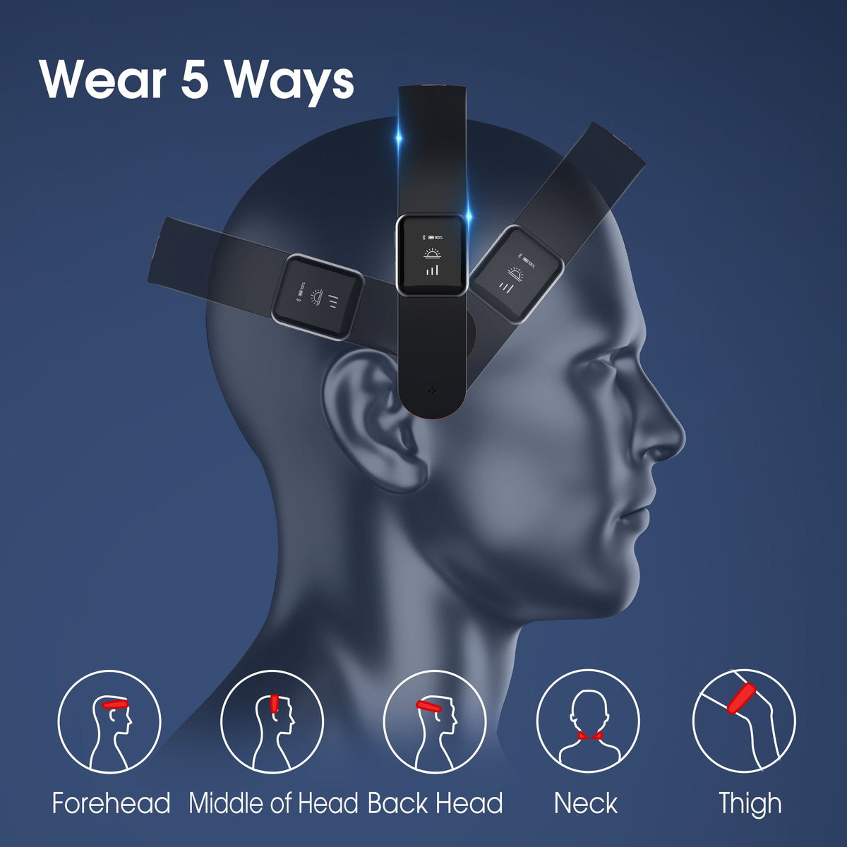 Master Massage - H1 Deluxe Hands-Free Scalp Massager, Wearable Headband Massager with 11 Vibration Nodes, 5 Massage Modes, 3 Intensity Levels, App Control, USB-C Rechargeable, Lightweight Portable Head Massager with Travel Pouch