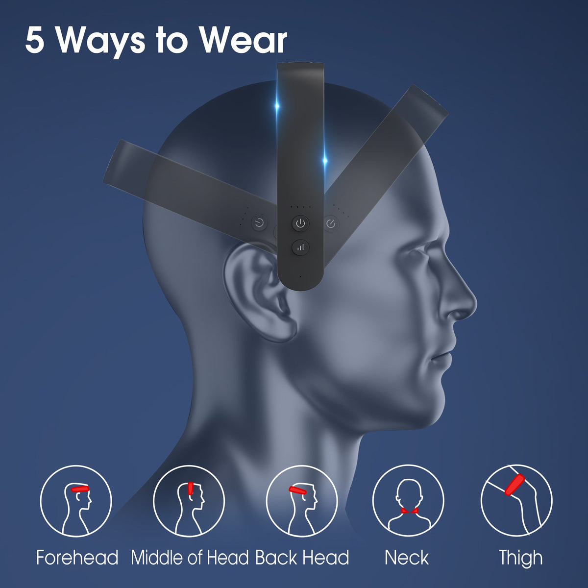 Master Massage - H1 Hands-Free Scalp Massager, Wearable Head Massager with 11 Vibration Nodes, 5 Massage Modes, 3 Intensity Levels, Rechargeable Electric Portable Head Massage Device for Relaxation and Stress Relief