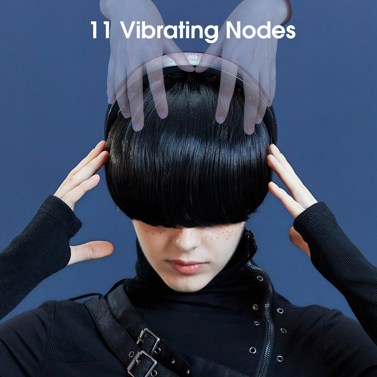 Master Massage - H1 Hands-Free Scalp Massager, Wearable Head Massager with 11 Vibration Nodes, 5 Massage Modes, 3 Intensity Levels, Rechargeable Electric Portable Head Massage Device for Relaxation and Stress Relief