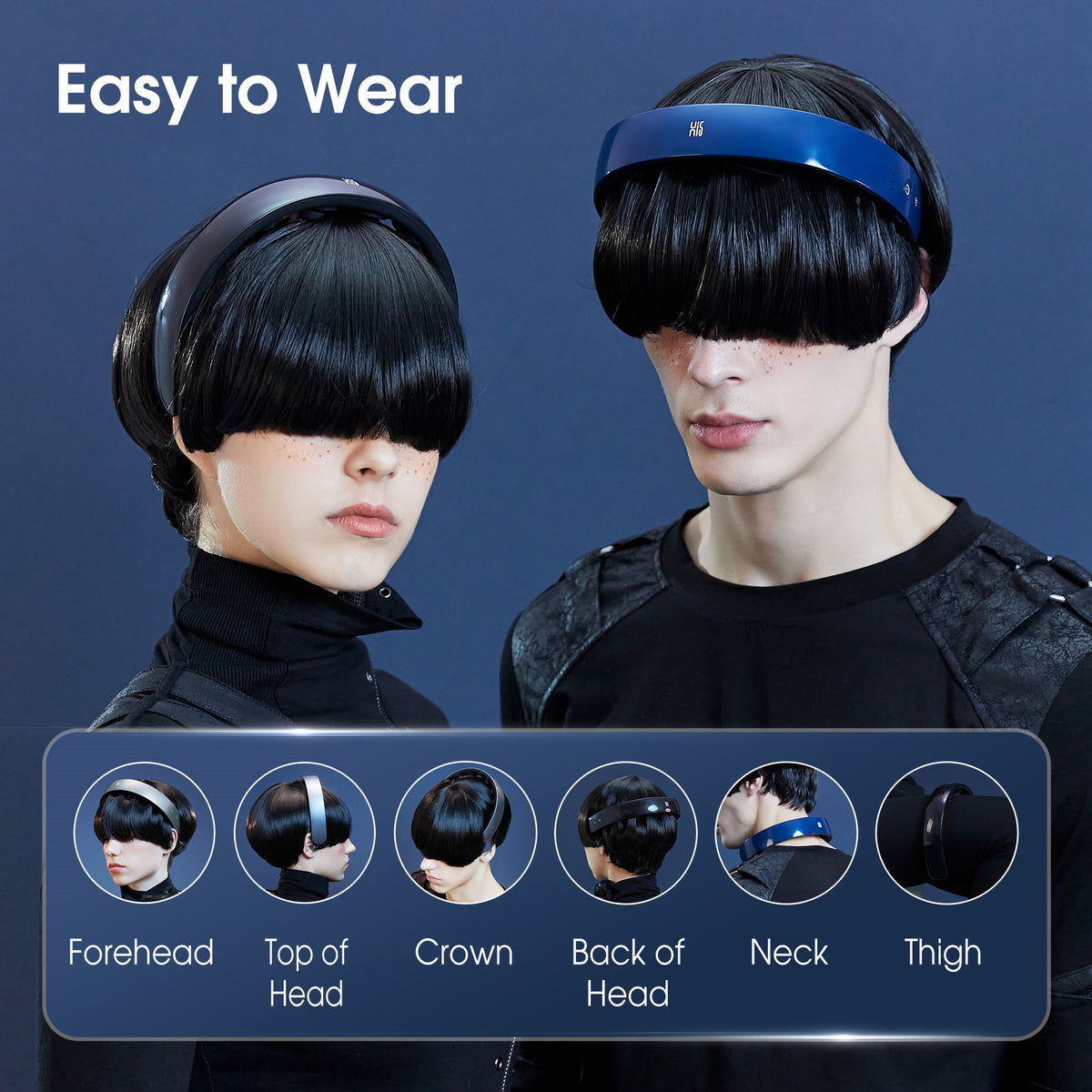 Master Massage - H1 Hands-Free Scalp Massager, Wearable Head Massager with 11 Vibration Nodes, 5 Massage Modes, 3 Intensity Levels, Rechargeable Electric Portable Head Massage Device for Relaxation and Stress Relief