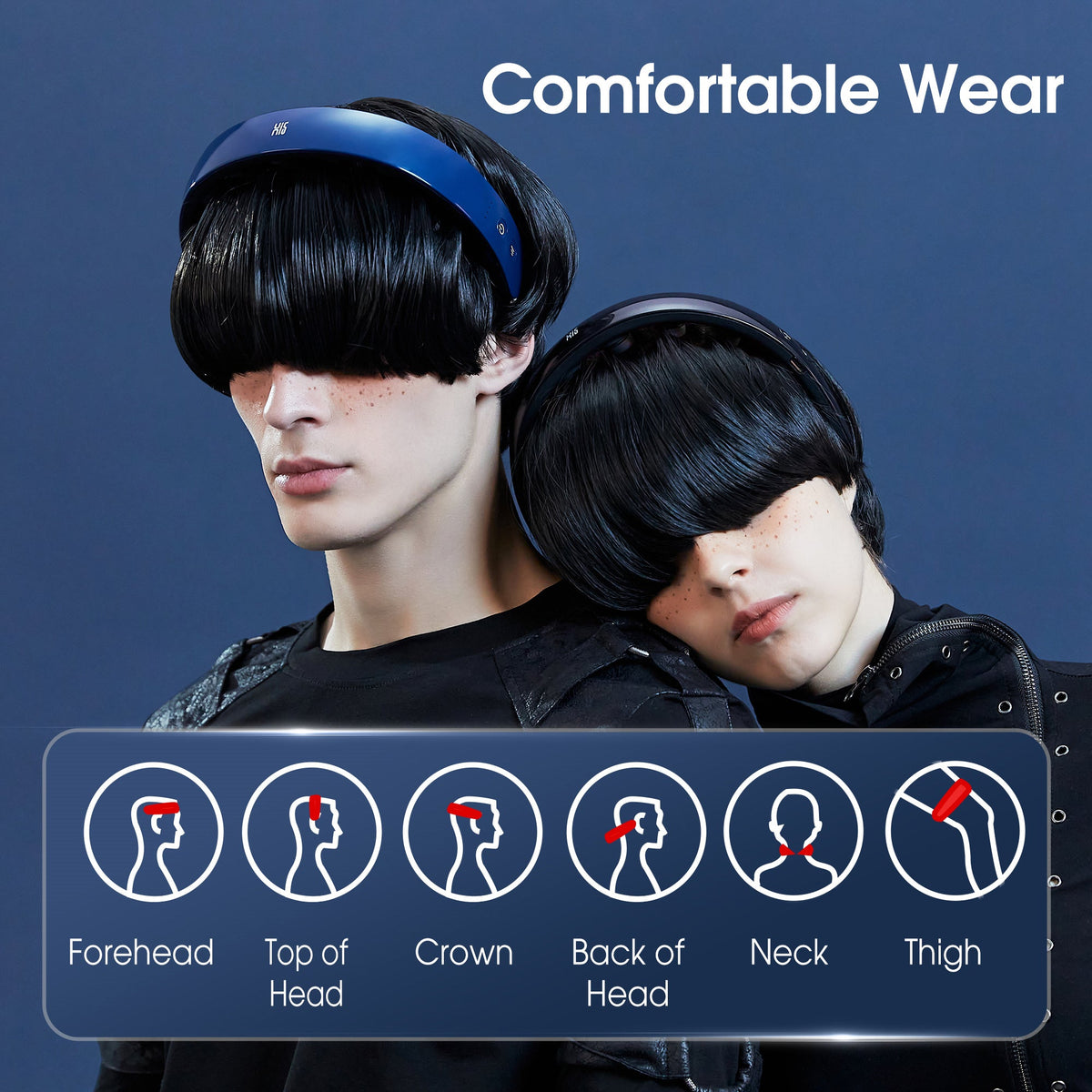Master Massage - H1 Hands-Free Scalp Massager, Wearable Head Massager with 11 Vibration Nodes, 5 Massage Modes, 3 Intensity Levels, Rechargeable Electric Portable Head Massage Device for Relaxation and Stress Relief