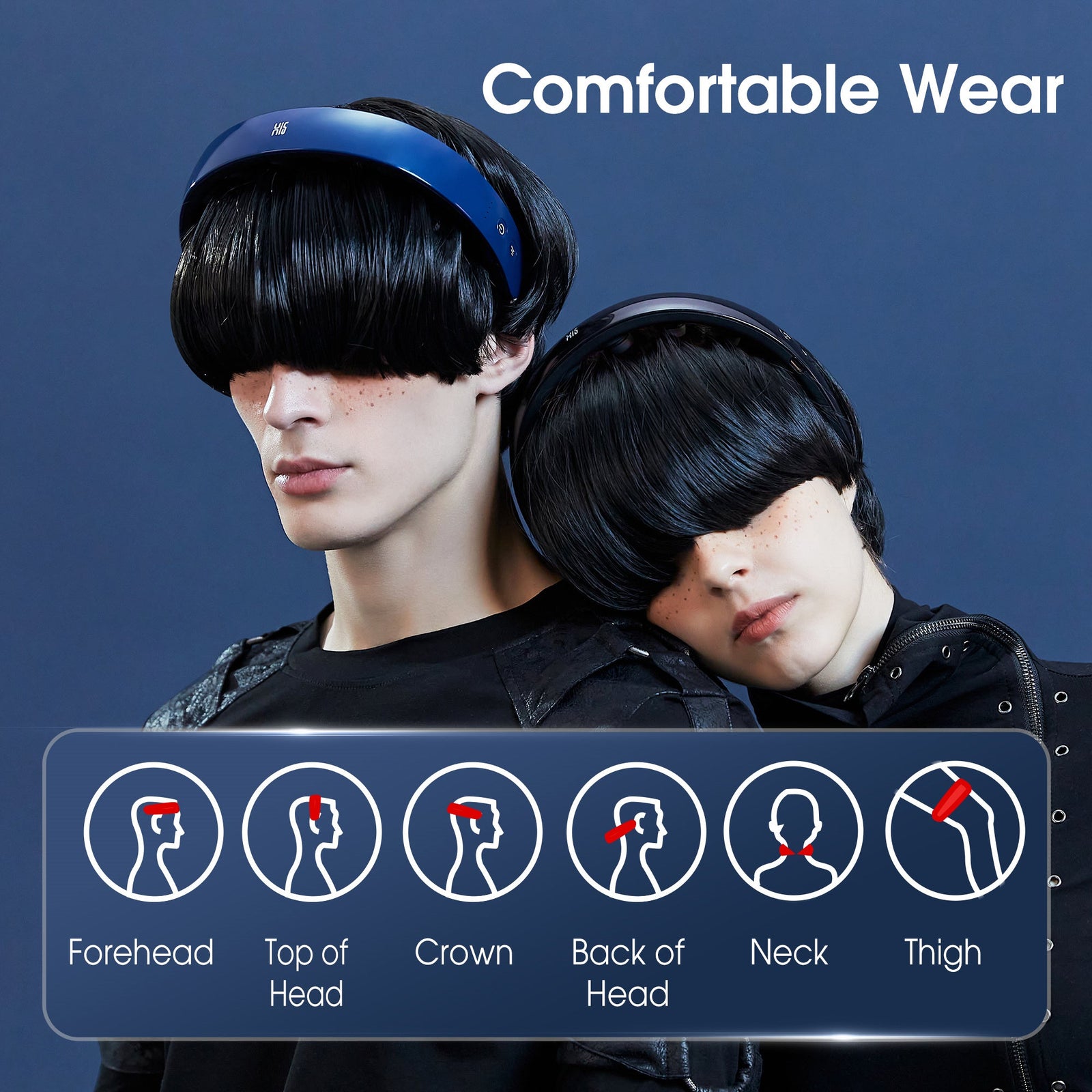 Master Massage - H1 Hands-Free Scalp Massager, Wearable Head Massager with 11 Vibration Nodes, 5 Massage Modes, 3 Intensity Levels, Rechargeable Electric Portable Head Massage Device for Relaxation and Stress Relief