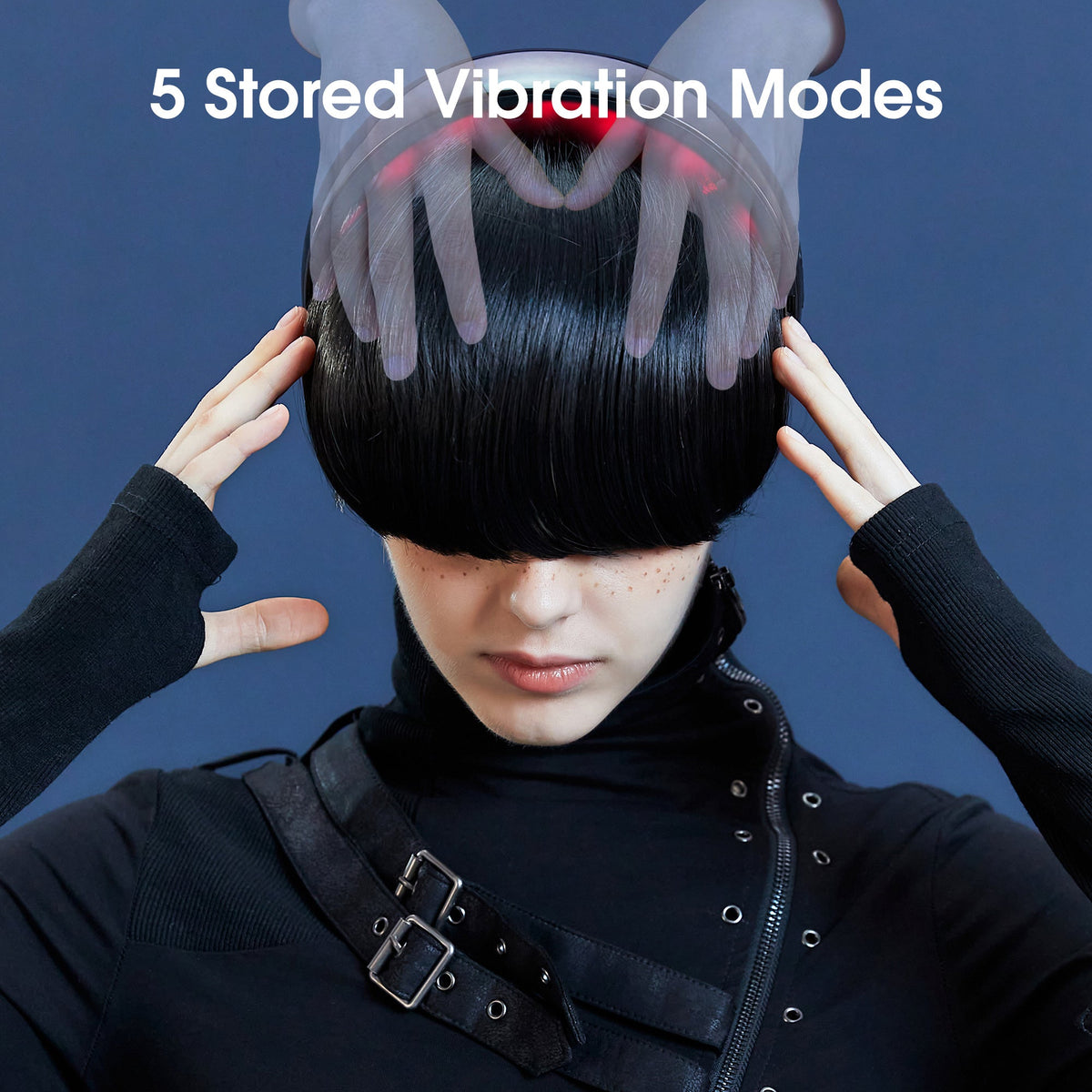 Master Massage - H2 HANDS-FREE Electric Scalp Massager for Head Massage with Heat, 10 Vibrating Contacts, 5 Massage Modes, Wearable Headband Design for Relaxation and Daily Stress Relief
