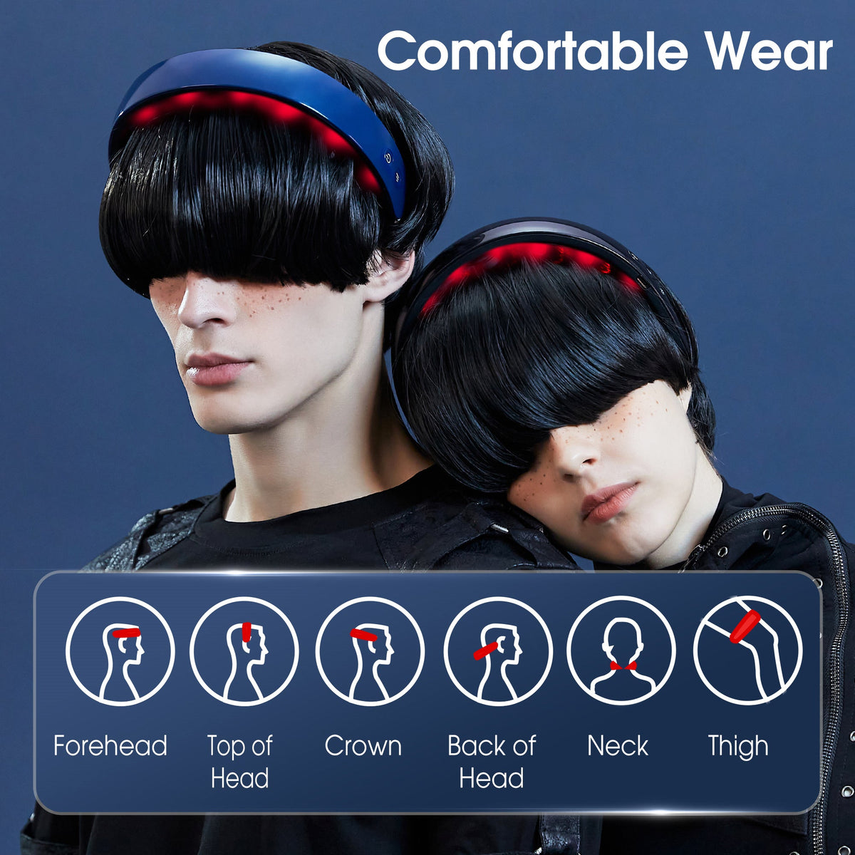 Master Massage - H2 HANDS-FREE Electric Scalp Massager for Head Massage with Heat, 10 Vibrating Contacts, 5 Massage Modes, Wearable Headband Design for Relaxation and Daily Stress Relief