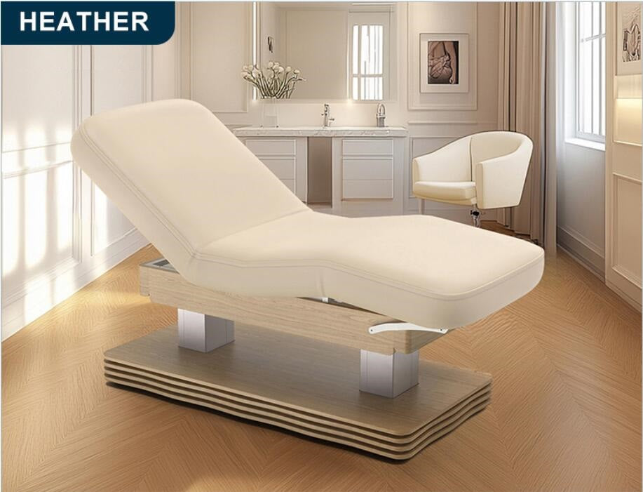 Master Massage - 31” Heather Salon Dual-Tower Electric Spa Bed - Adjustable Beauty Treatment Table with Quiet Lift System