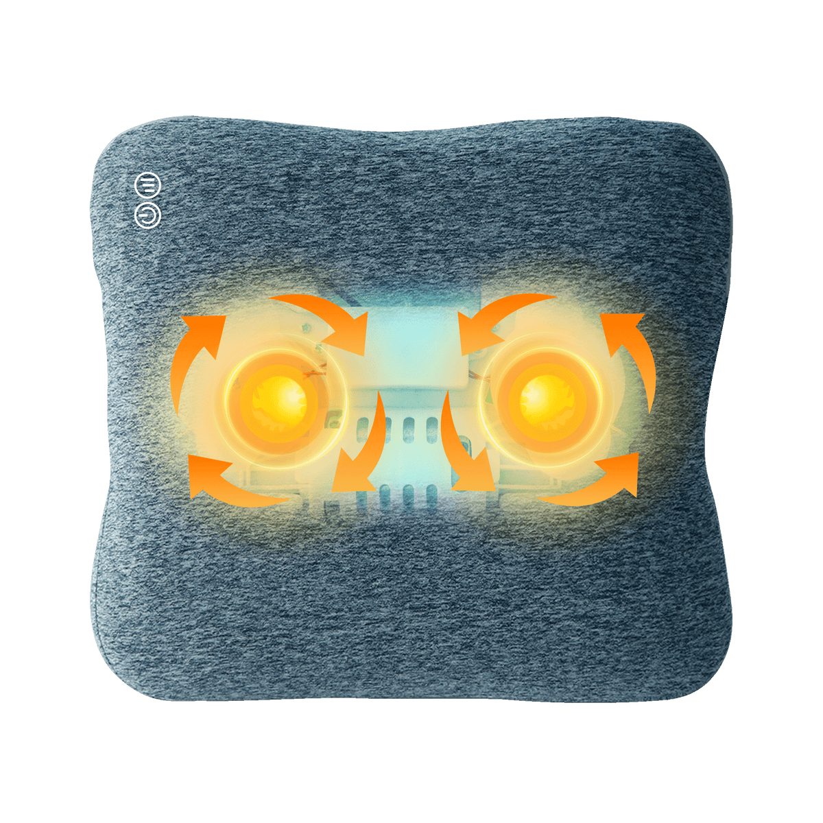 Master Massage - Bravo Shiatsu 4D Kneading Deep Tissue Massage Throw Pillow Grey Blue