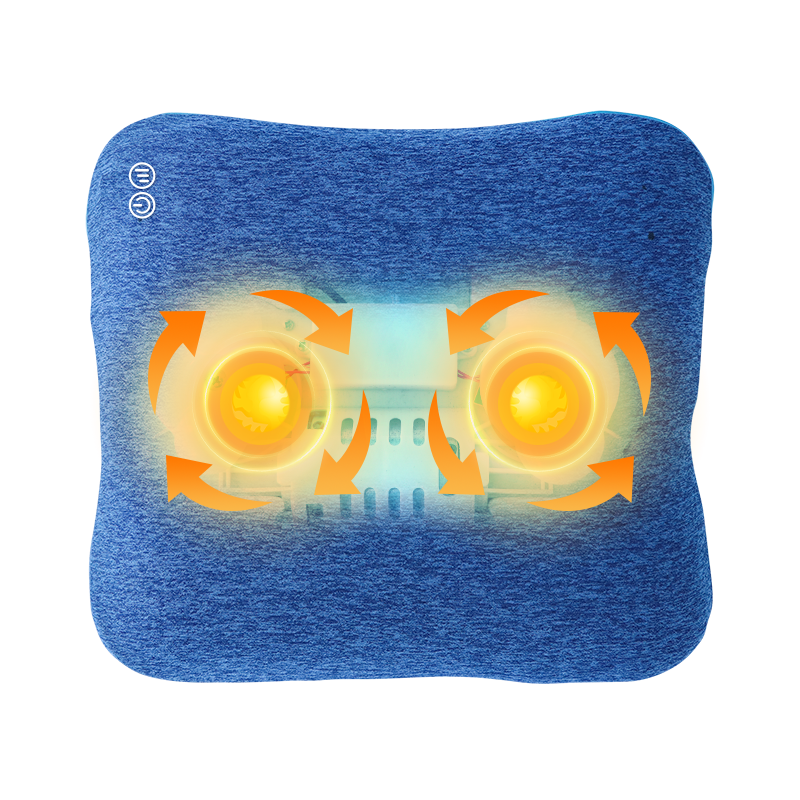 Master Massage - Bravo Shiatsu 4D Kneading Deep Tissue Massage Throw Pillow Blue