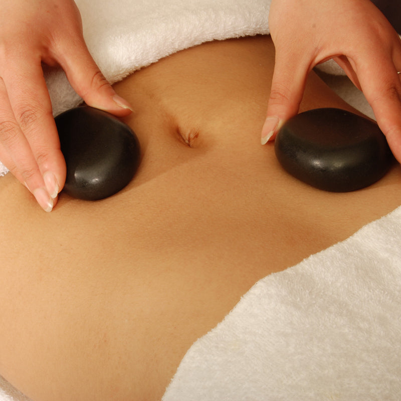 Master Massage - Large Flat Ovular Basalt Hot  Stone Massage 8 piece Pack 3" x 2.2" x 1.1" Rock