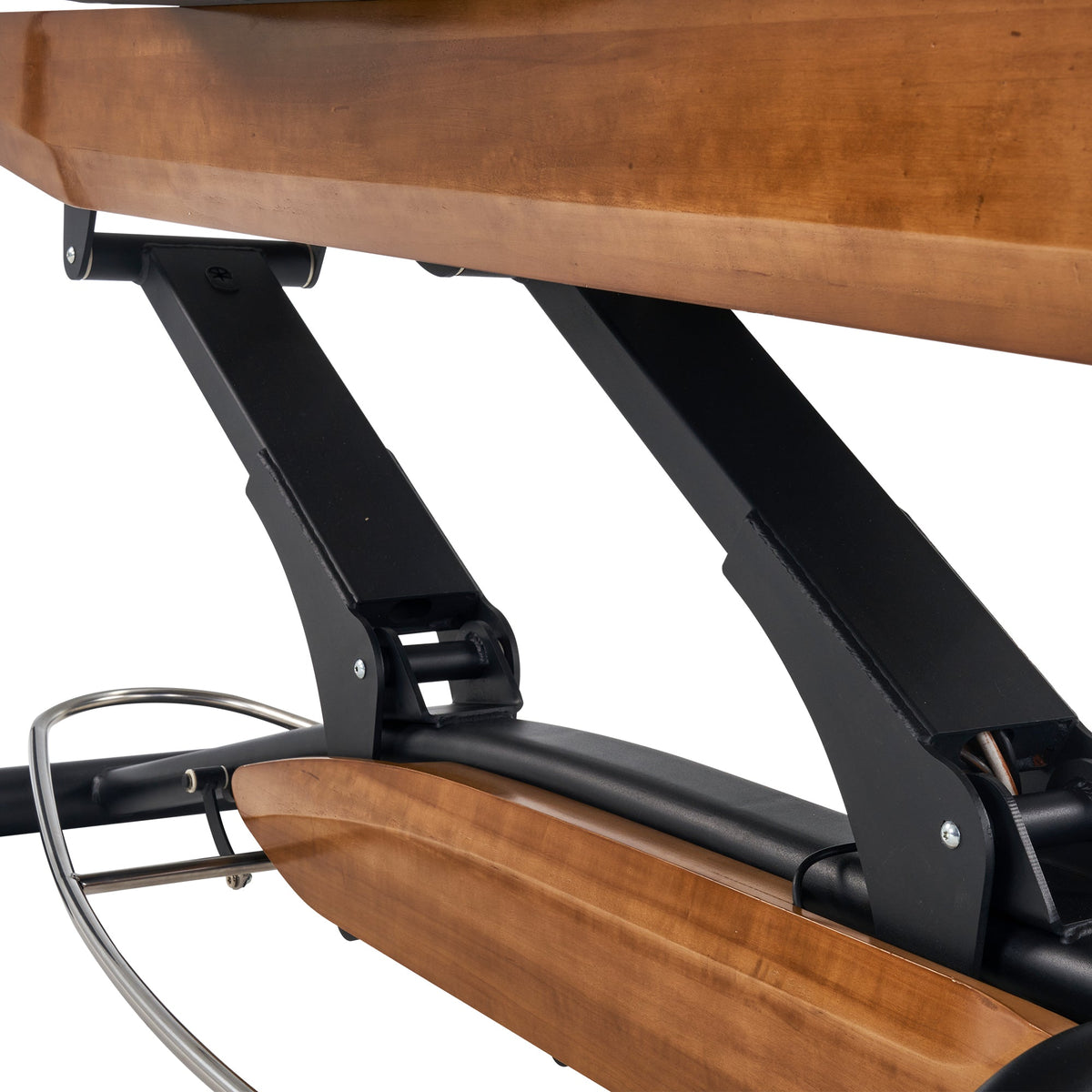 Master Massage - Atlas Flat Electric Lift Spa Salon Stationary Bed - Oak Base, Cream Top with Interchangable Black Upholstery