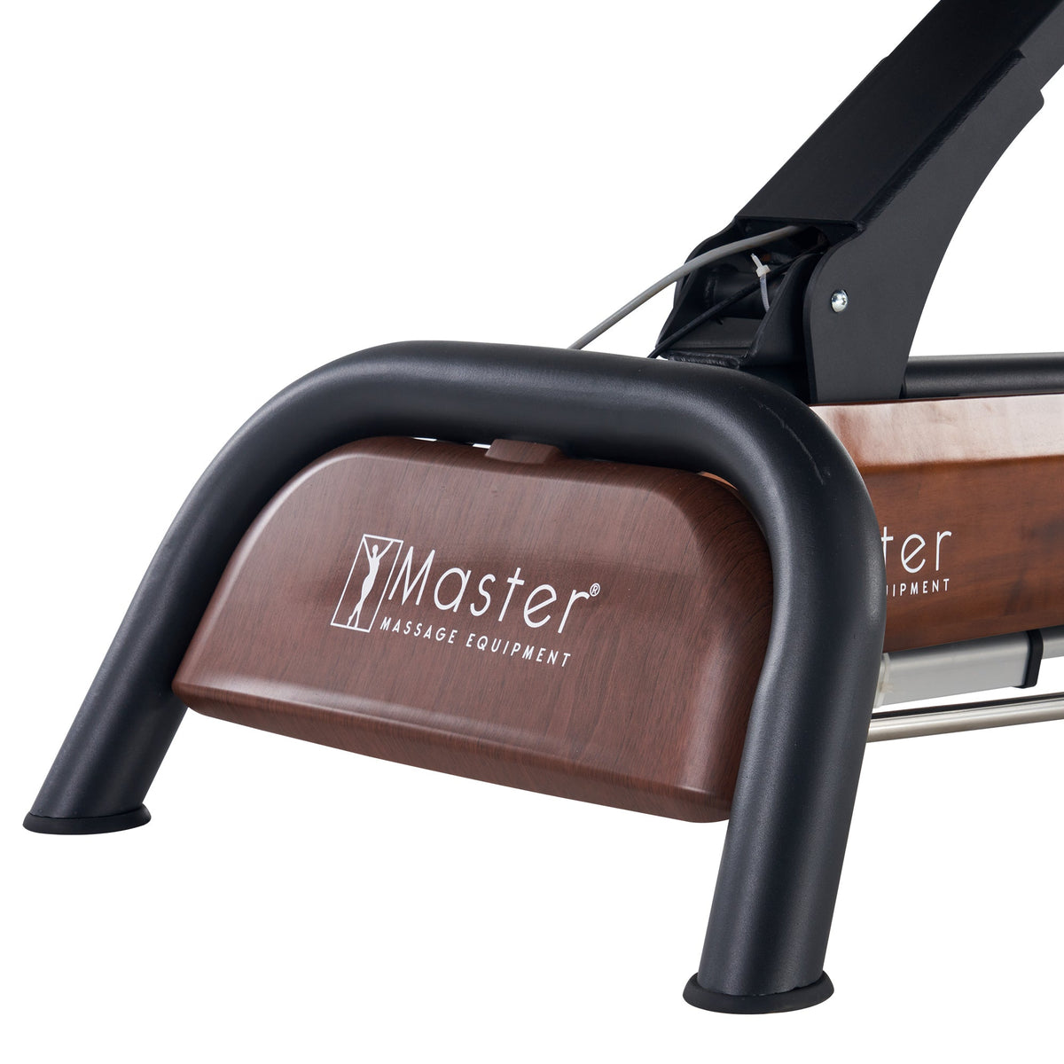 Master Massage - Atlas Liftback Electric Lift Spa Salon Stationary Bed - Cream Top with Walnut Base