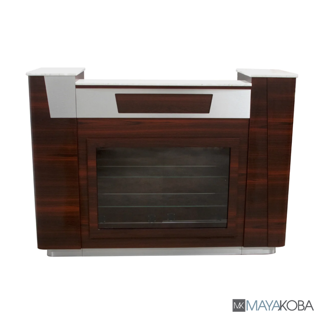 Avon I Reception Desk w/ Glass Display by Mayakoba - view 1