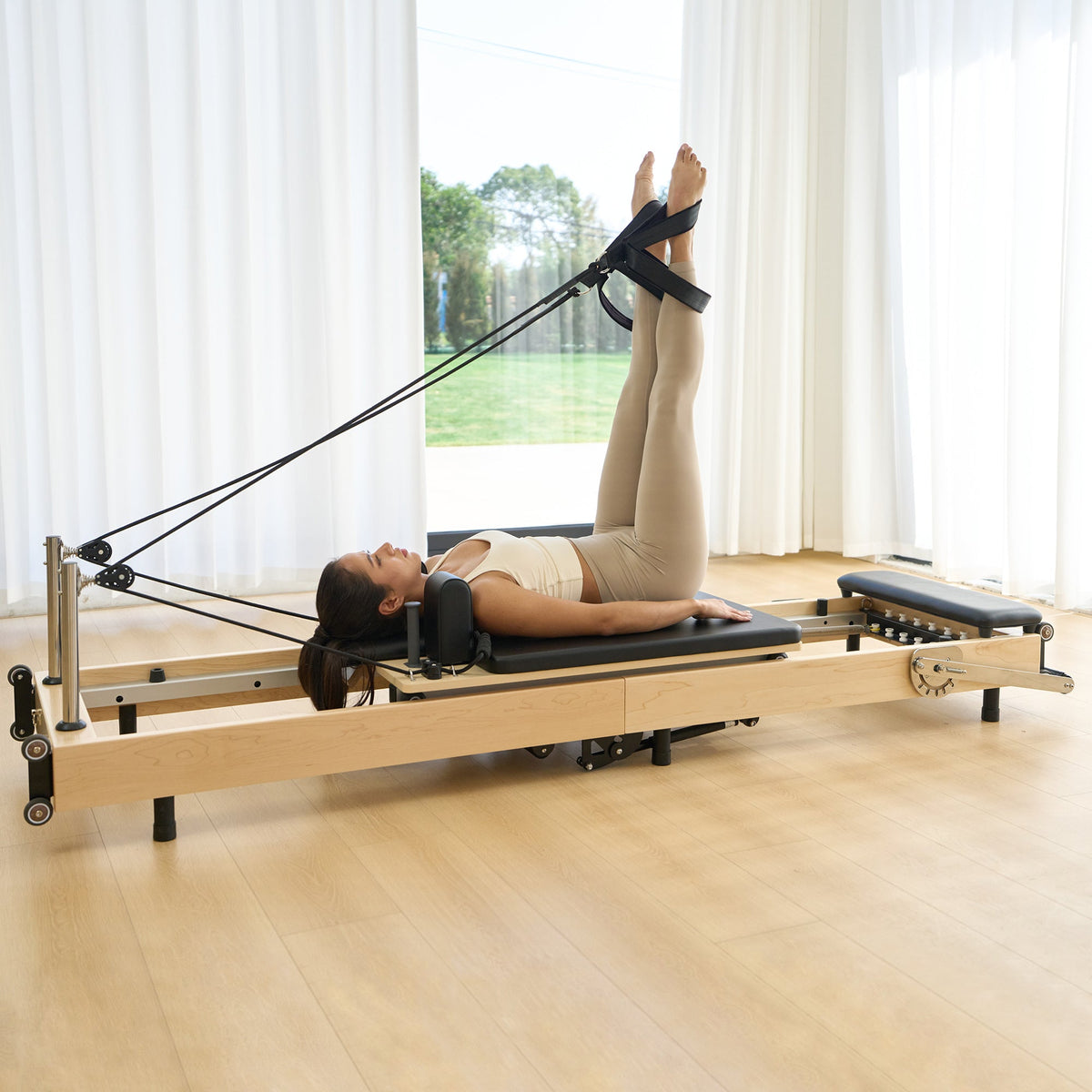 Master Massage - SpaceSaver Foldable Pilates Reformer 60cm Maple Frame