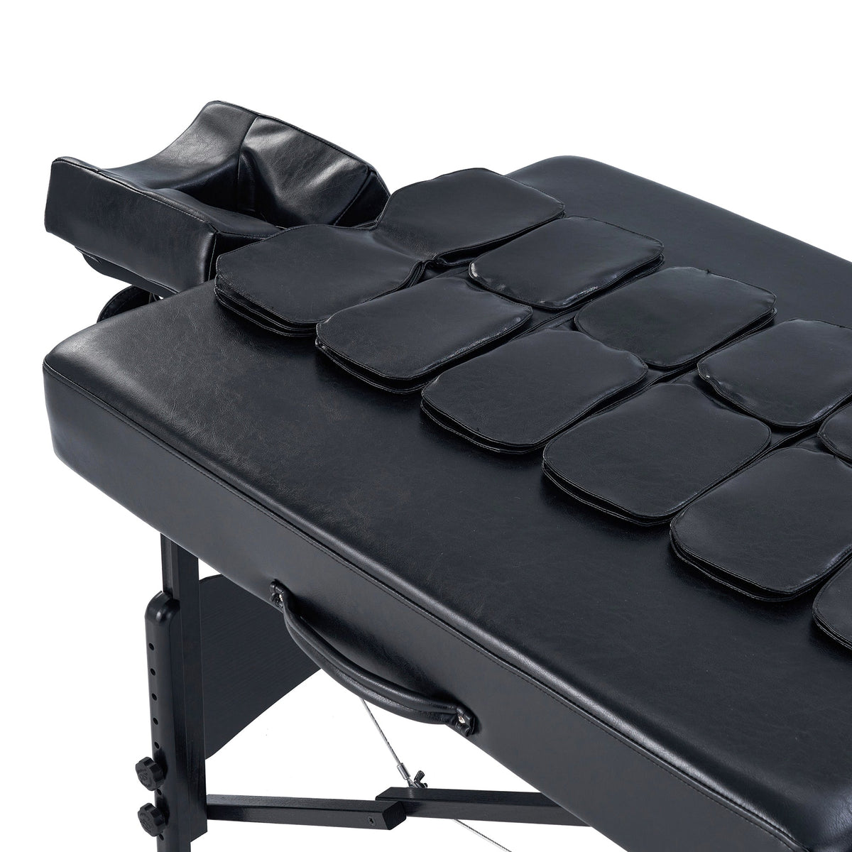 Master Massage - 30” Monaco Airwave Full Body Stretching Portable Massage Table with Airbags, 3D Lumbar Traction - Neck, Back, Waist, Hip Relaxation & Pain Relief for Professional & Home Use Chiropractic Table (Black)