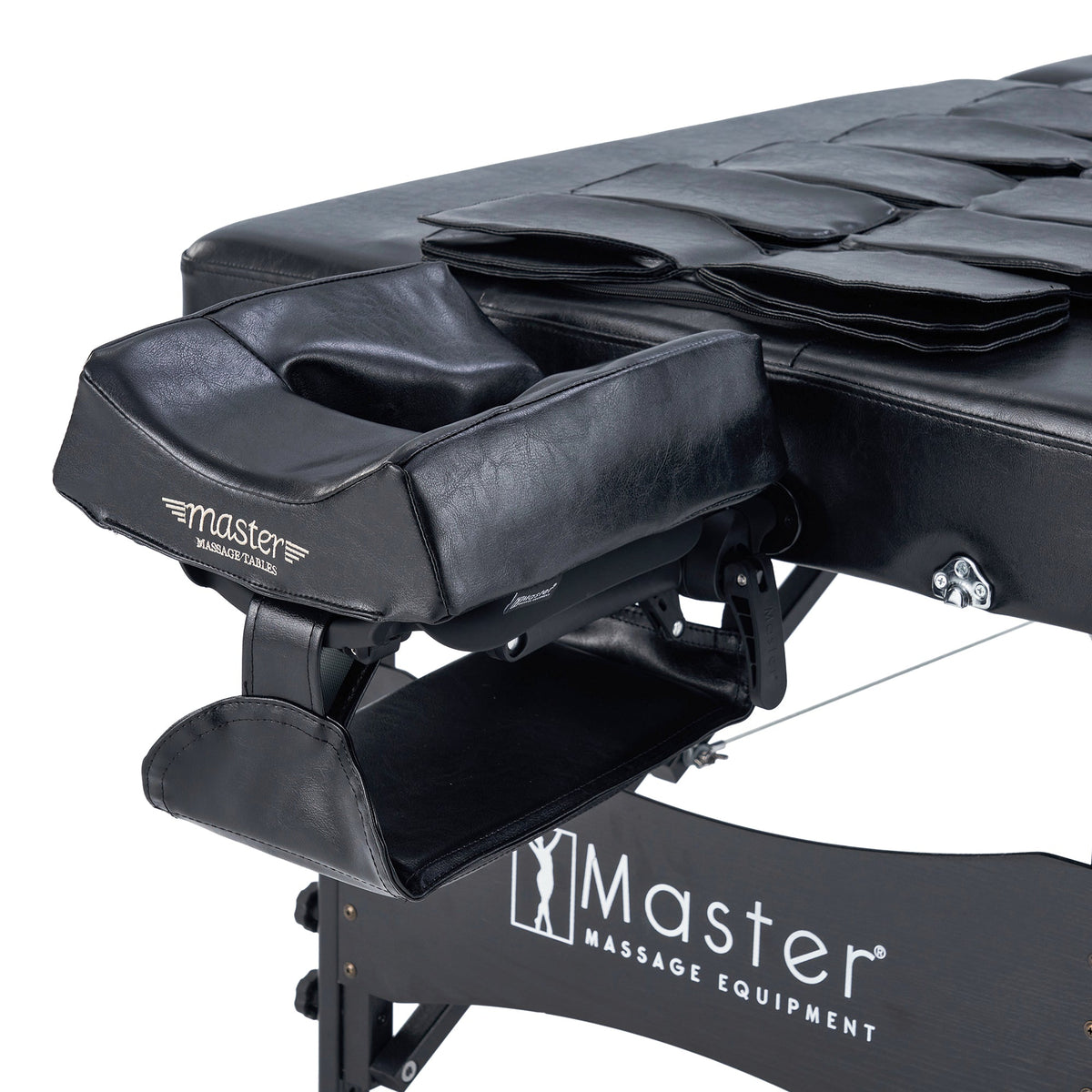 Master Massage - 30” Monaco Airwave Full Body Stretching Portable Massage Table with Airbags, 3D Lumbar Traction - Neck, Back, Waist, Hip Relaxation & Pain Relief for Professional & Home Use Chiropractic Table (Black)