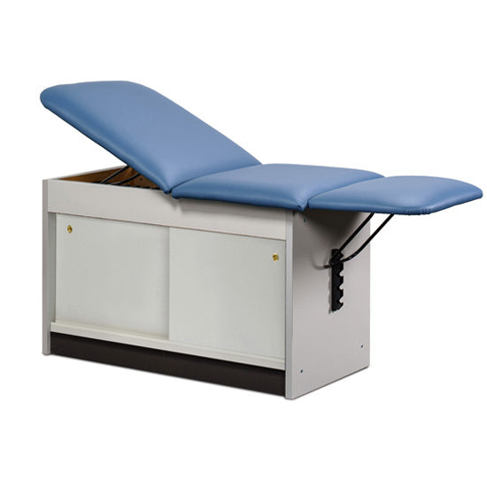 Clinton Industries - 91004-27 Cabinet Exam Table w/ Adjustable Back, Drop Section & Sliding Doors. Space Saver - Clinton Industries product image
