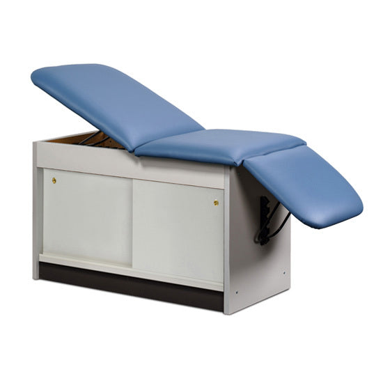 Clinton Industries - 91004-27 Cabinet Exam Table w/ Adjustable Back, Drop Section & Sliding Doors. Space Saver - Clinton Industries product image