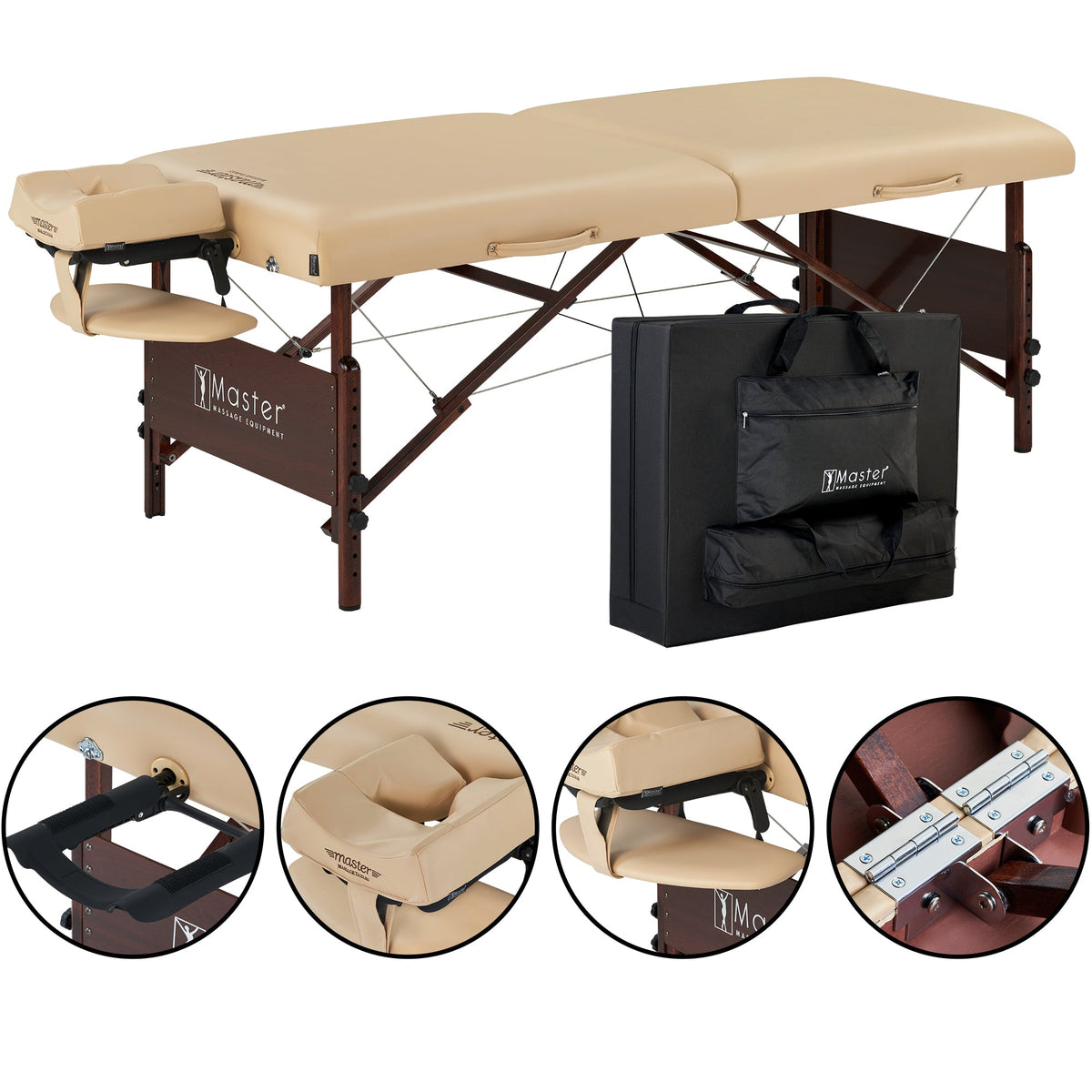 Master Massage - 30" DEL RAY™ Portable Massage Table Package with 3" Thick Cushion of Foam for Ultimate Comfort! (Sand Color)