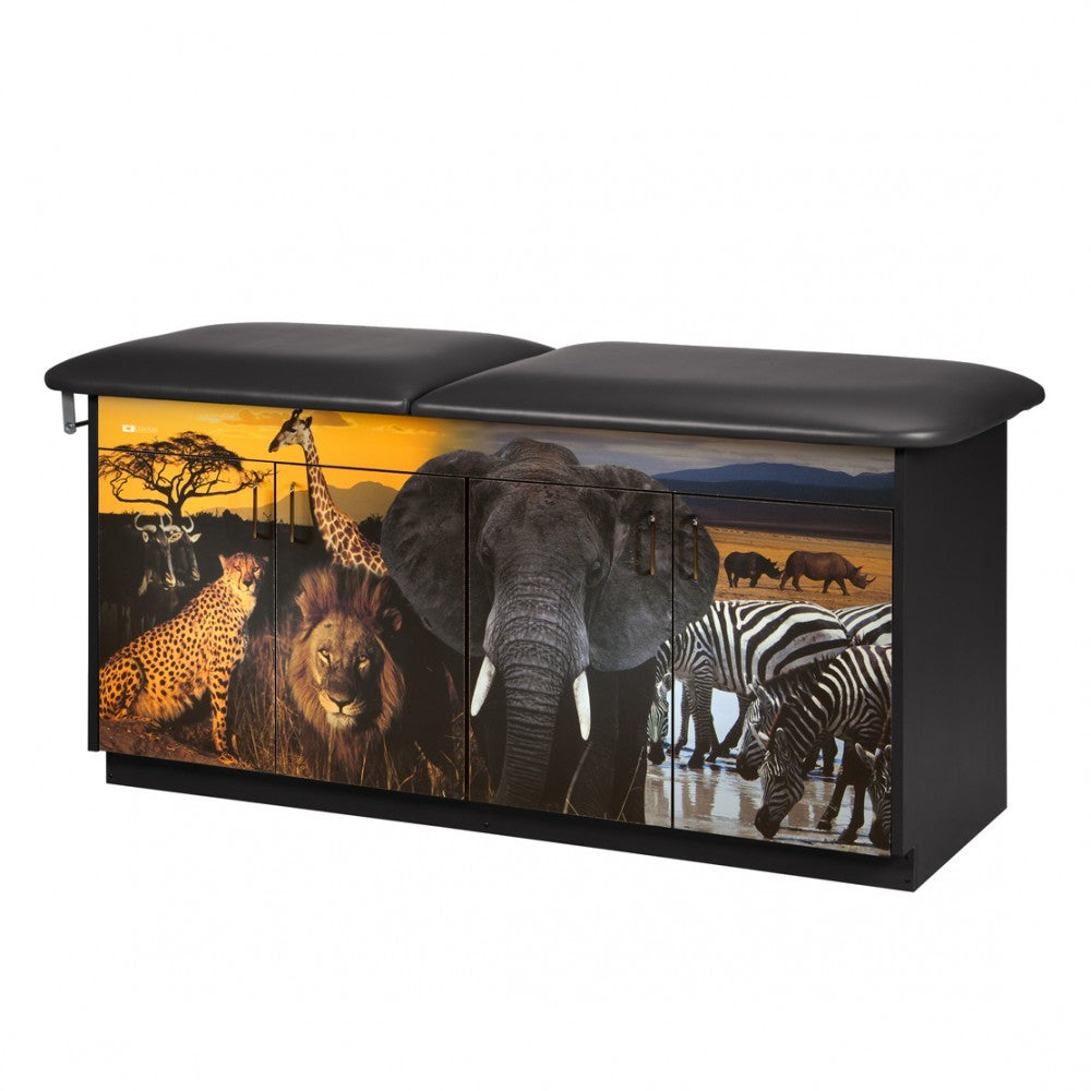 Clinton Industries - 7940 Pediatric Cabinet Treatment Table w/ Adjustable Backrest. Adventure, Safari - Clinton Industries product image