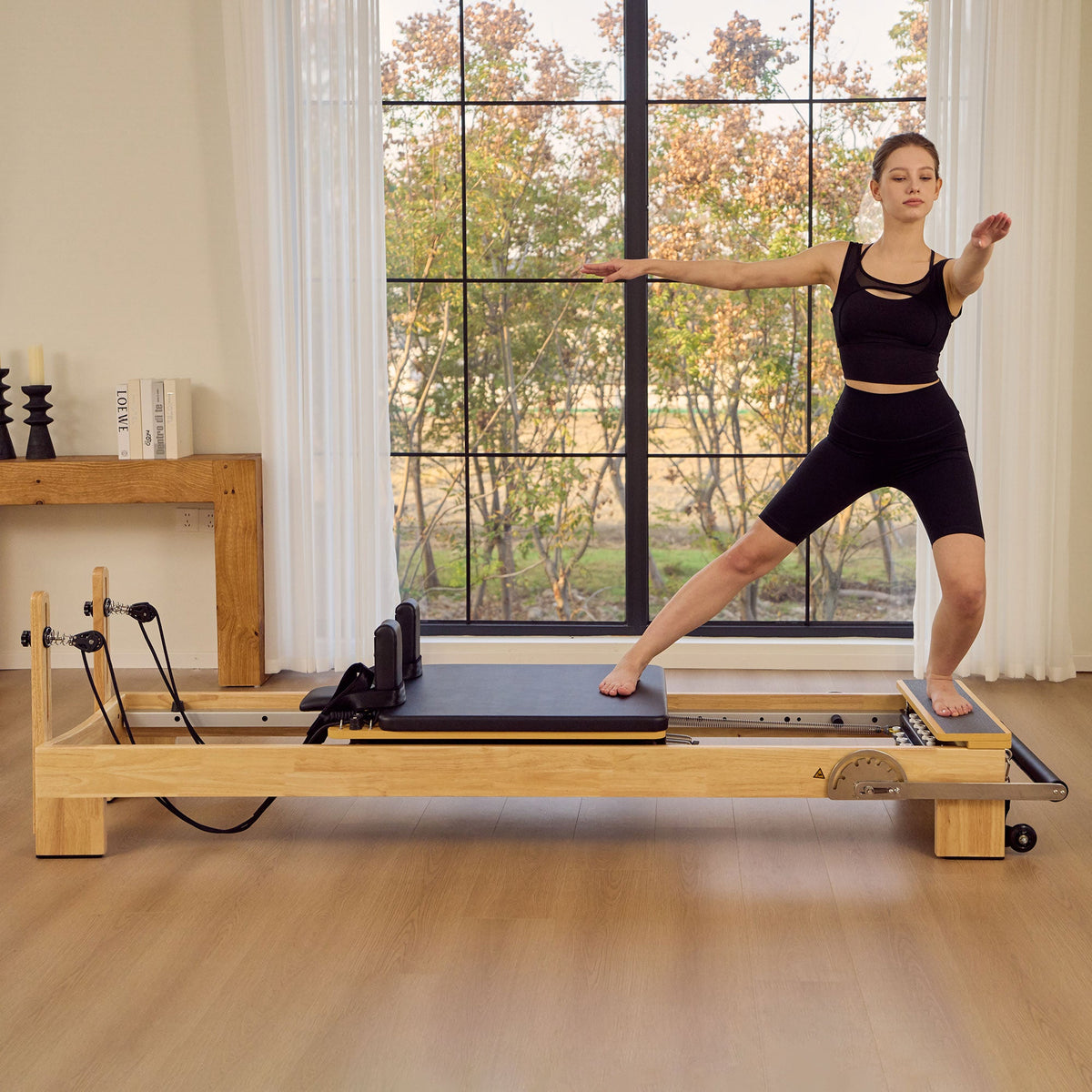 Master Massage - StudioSolid Stationary Pilates Reformer 60cm Maple Frame