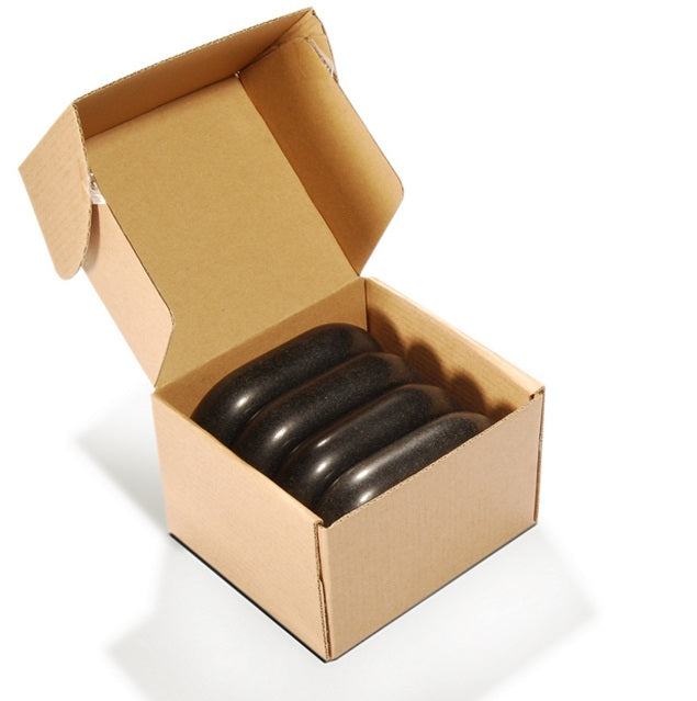 Master Massage - Extra X Large Flat Ovular Basalt Massage Hot Stone 4 piece Pack 4.5" x 3" x 1.1" Rock