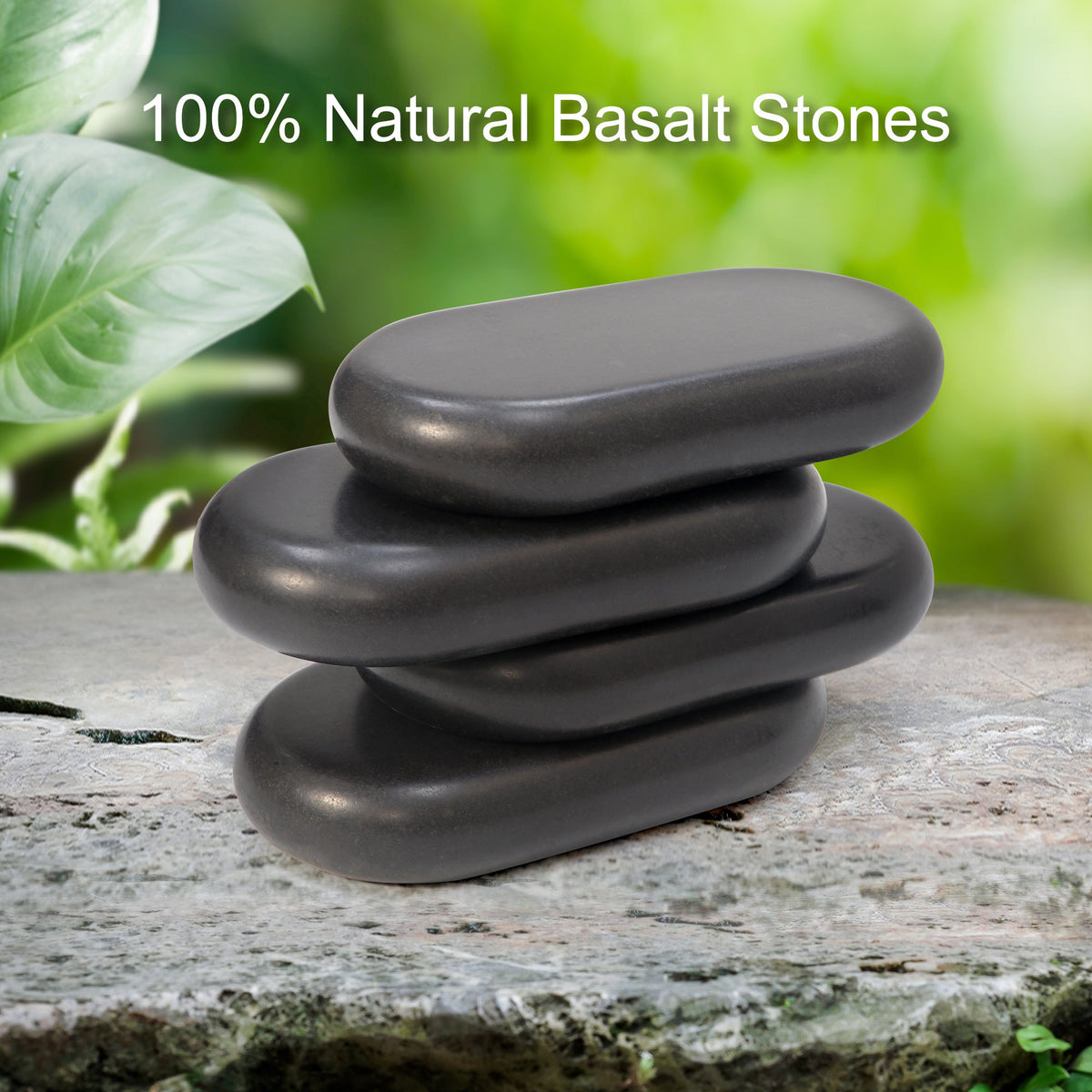 Master Massage - XX Extra Large Flat Ovular Basalt Hot Massage Stone 4 piece Pack 6" X 3.4" X 1.1" Rock