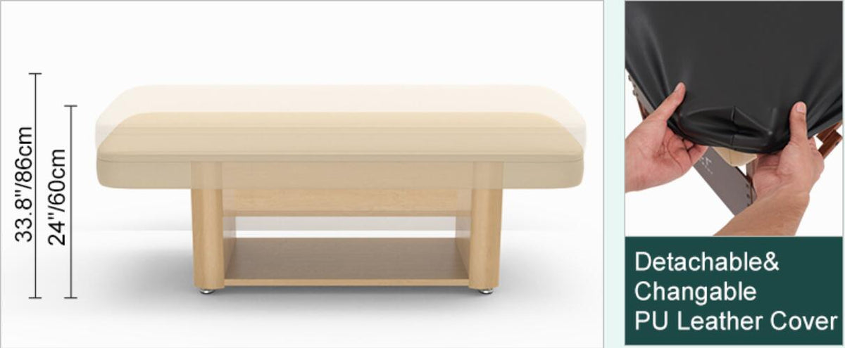 Master Massage - 31” Yosemite Salon 4-Leg Electric Lifting Spa Bed – Adjustable Beauty Treatment Table with Open Storage