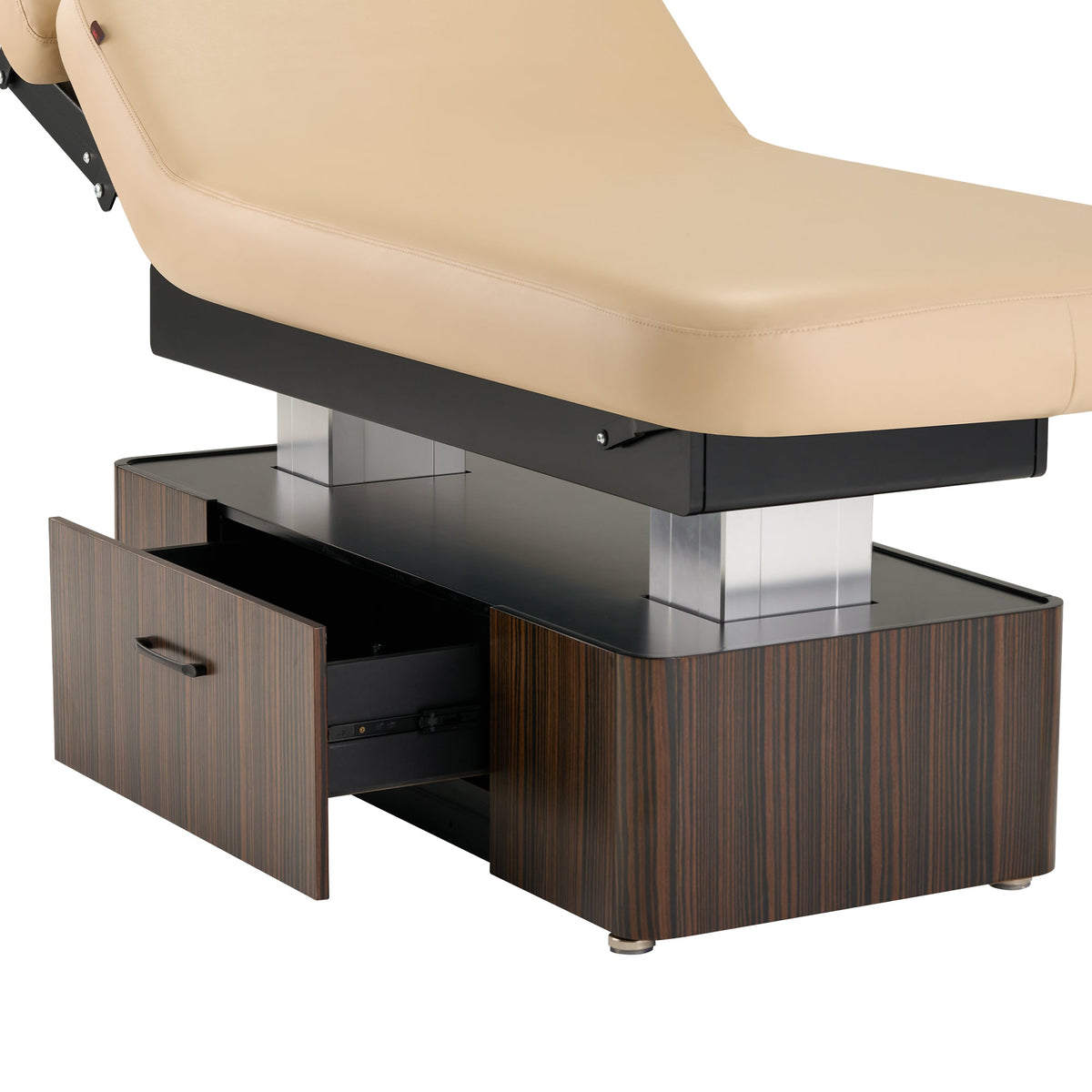 Master Massage - 31” Infinity Salon Double-Column Electric Spa & Massage Table, Ebony Veneer – Premium Electric Medi Spa Treatment Bed with a Storage Drawer