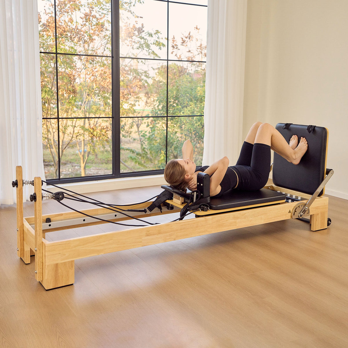 Master Massage - StudioSolid Stationary Pilates Reformer 60cm Maple Frame