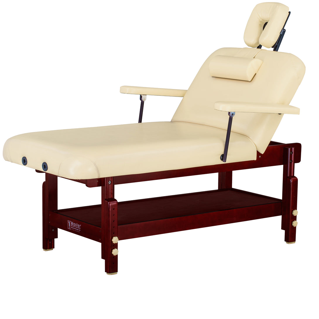Master Massage - SpaMaster Stationary Salon Top Massage Table with Lift Back - Superb Massage Tables