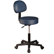 MT Massage - Pneumatic Rolling Massage Stool with Back Rest - Superb Massage Tables