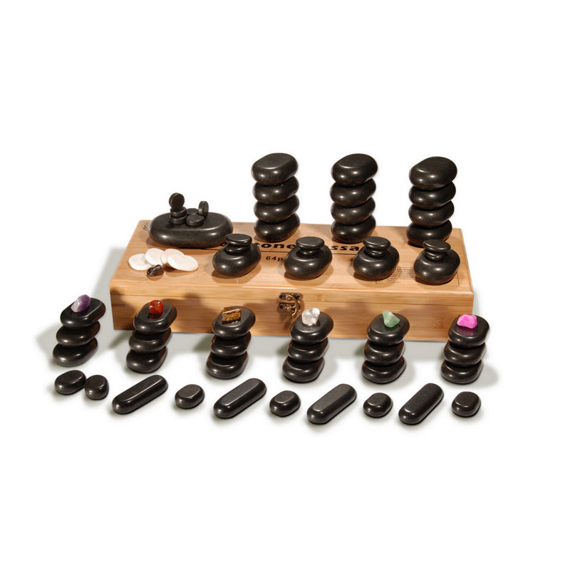 MT Massage -  70 Premium Deluxe Hot Stone Massage Set - Superb Massage Tables