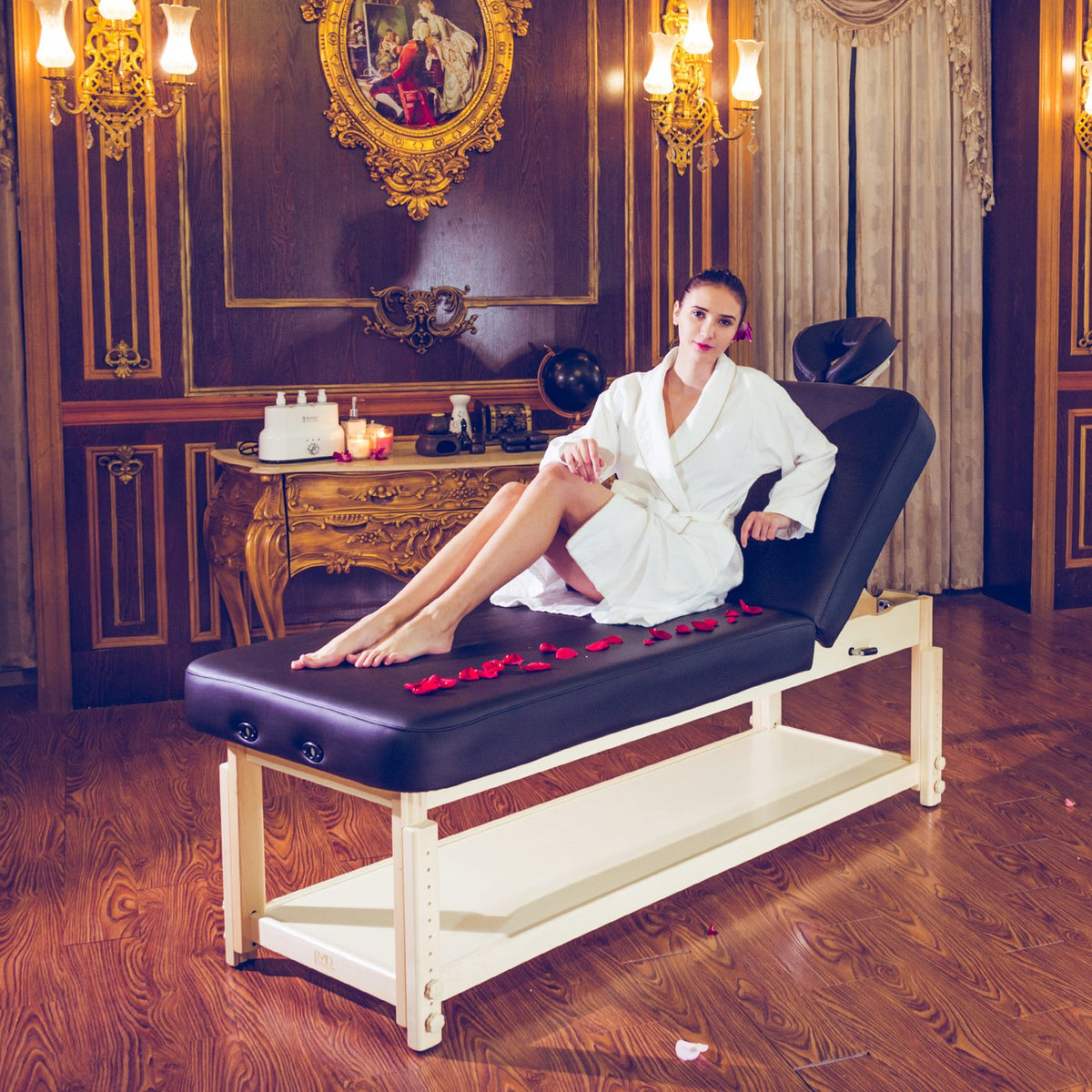 MT Massage - Harvey Stationary Massage Table with Tilting Backrest - Superb Massage Tables