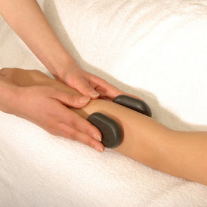MT Massage -  Medium Size Flat Ovular Basalt Hot Stone Massage 12 piece Pack - Superb Massage Tables