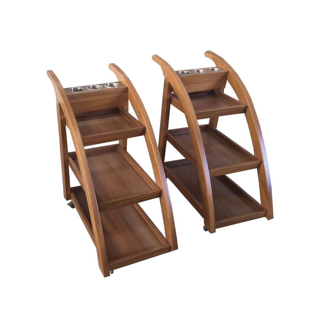 Touch America - Teak Service Trolley - Superb Massage Tables