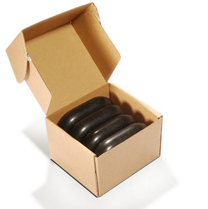 MT Massage -  Extra Large Flat Ovular Basalt Massage Hot Stone 4 piece Pack - Superb Massage Tables