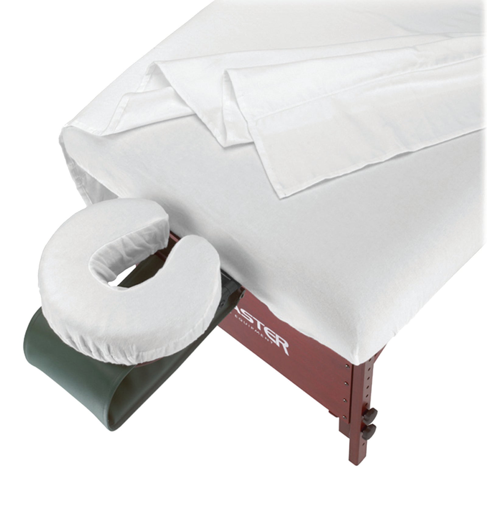 MT Massage - Deluxe Flannel Set Massage Table Cover Pure White - Superb Massage Tables
